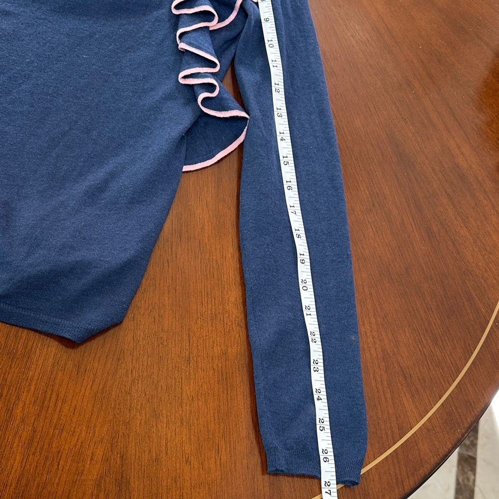 RED Valentino Navy Ruffle Detail Designer Sweater - Picture 5 of 7